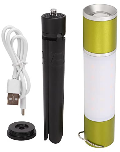 USB Rechargeable Multifunctional Camping Flashlight High Brightness for Outdoor Use (Green)