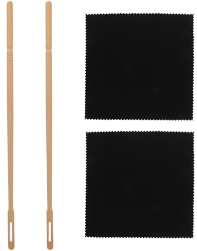 Baluue Flöten reinigungsset mit Ahorn reinigungsstäben und Faltbaren Reinigungstüchern Schlanker Flötenputzer für Querflöte Klarinette und Saxophon Tragbares Musik instrumenten Zubehör