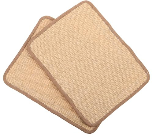 BATHVEVE 2 Pièces Tapis Griffoir Sisal Naturel Lot de Tapis à Gratter pour Chats et Lapins Protège Meubles et Sol Mat de Soin pour Griffes et Dents Antidérapant et Résistant