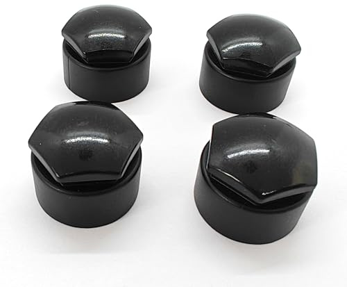 Partsdealers® Locking Wheel Nut Covers for Audi models - Durable Locking Bolt Covers Caps (4x Glossy Black, 24mm Locking)