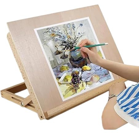 Shouxiut Chevalet de table, fournitures de peinture en bois | Chevalet de bureau portable – pour adolescents, adultes, étudiants, artistes, enseignants, débutants, dortoir, salle de classe, studio à