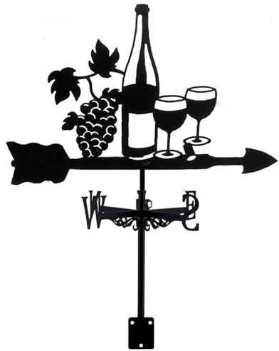 Banderuole per uva Banderuole per vino Banderuola in metallo per capannoni con viti Indicatore di direzione del impermeabile per banderuola decorativa per tetto da giardino esterno, per il giar