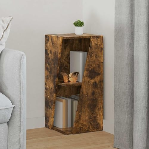 YunCangg sidohylla, rökt ek, 33 x 32 x 70,5 cm, trämaterial, fristående, hållbar, med PVC-kuddar, mångsidig