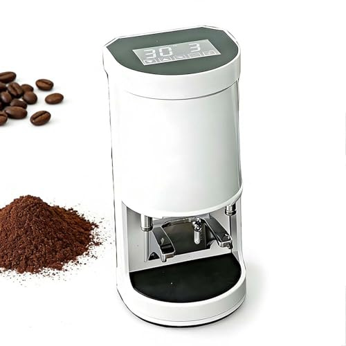 Pressino Elettrico da 58 Mm a Pressione Costante 5-30 Kg, Silenzioso, Pressatura Automatica per Macchine da Caffè Espresso Professionali, 1-3 Cicli Regolabili, con Chiave Esagonale White-Threadbottom