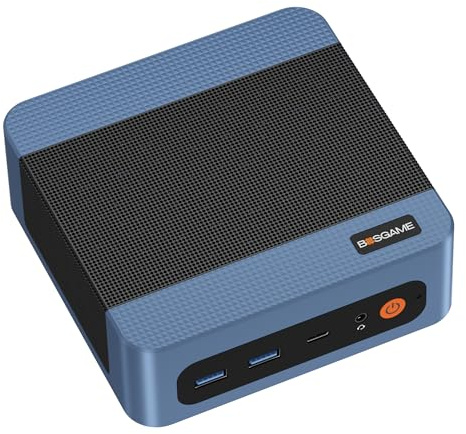 BOSGAME E5 Mini-PC für das Homeoffice, Ryzen 5300U (Besser als 4300U, bis zu 3,8 GHz) 8 GB DDR4-RAM, 256 GB NVMe-SSD, Win 11 Pro, HDMI/DP/USB-C, DREI 4K-Bildschirme, Zwei LAN-Anschlüsse Mini-Computer