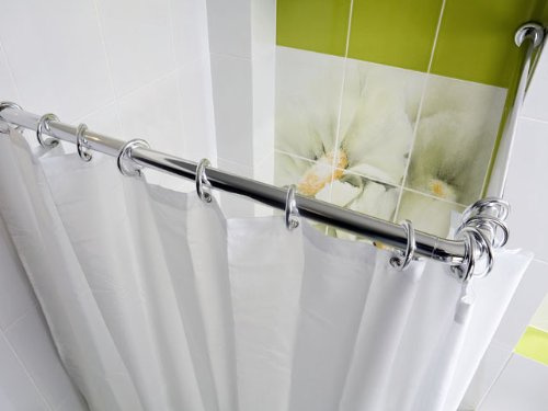 EXTRA DICK ! ALU WINKELSTANGE Eckstange 2er SILBER Glänzend CHROM 28 mm DUSCHVORHANGSTANGE 90x90 cm