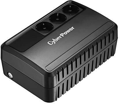 CyberPower BU650E USV 650VA/360W Línea interactiva, Compacto Negro Sistema de Alimentación Ininterrumpida (UPS) - Fuente de Alimentación Continua (UPS) (Línea interactiva, Tipo F (Schuko), Compacto, Sealed Lead Acid (VRLA), 0 - 40 °C, 45/65)