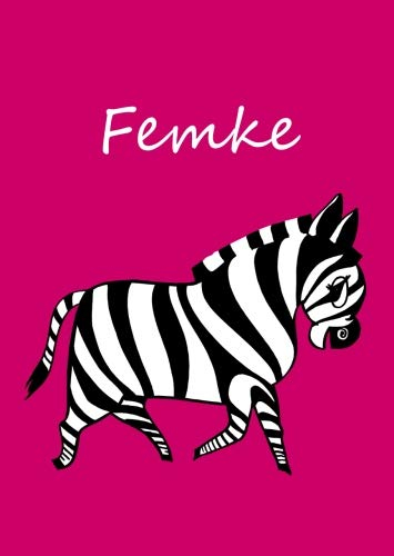 Femke: personalisiertes Malbuch / Notizbuch / Tagebuch - Zebra - A4 - blanko