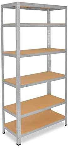 shelfplaza® 200x130x50cm HOME Schwerlastregal verzinkt/Metallregal mit 6 Böden/Kellerregal Metall, Garagenregal, Werkstattregal oder Regal Lagerregal/Steckregal Metall mit 125kg Tragkraft
