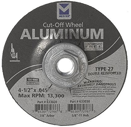 Mercer Industries type 27 disque à tronçonner pour aluminium et d'autres métaux non ferreux, 633030 0W, 0V
