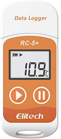 Elitech Temperature Data Logger RC-5, Reusable Temperature Data Recorder USB 32000 Points, Software for Mac and PC with Calibration Certified (Orange)