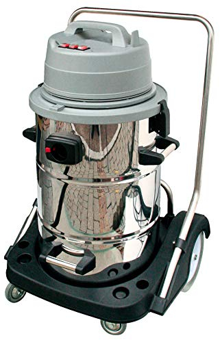 Sprintus N 77/3 E Nass-/ Trockensauger: Edelstahl, Nasssauger, Wassersauger, 3 Turbinen, Robustes Fahrwerk, Gummilippen, Silber