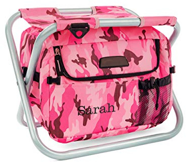 WEDDINGSTAR Customizable Folding Cooler Chair Monogram Embroidered – Pink Camouflage