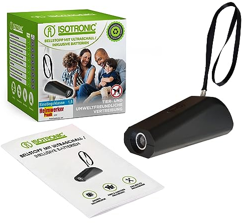 ISOTRONIC Anti Bellen Gerät mit Ultraschall gegen Hundebellen und zur Hundeerziehung | elektronischer Hundetrainer zur Konditionierung bei unerwünschten Verhaltensweisen | tierschonend & sicher