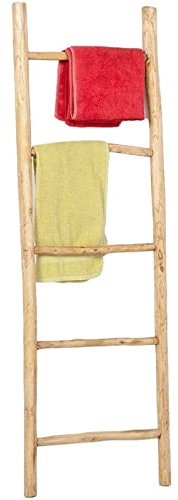 GAOYH Porte-Serviettes en Bois, Porte-Serviettes, 5 marches, Porte-Serviettes Naturel, étendoir à Linge, Porte-Serviettes de Bain Fait à la Main-échelle en Bois, Ornements décoratifs