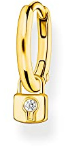 Thomas Sabo boucles d'oreilles créoles simples avec pendentif serrure argent plaqué or CR700-414-14