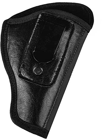 Leder-Pistolenholster Glock Rechtshandholster passend für Glock 19 Gen 3 26 27 42 48 S&W M&P Shield EZ für Herren Damen Western Style Clip Cover mit Zeitschriftenhalter (Schwarz IWB Links)