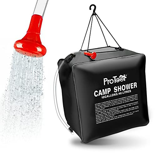 Cable Technologies Solar-Duschtasche für Camping, 20 l/40 l, Solarheizung, Maxi, tragbare Dusche mit abnehmbarem Schlauch und Duschkopf für Camping, Wandern, Wandern im Freien