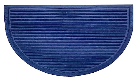 CosìCasa: Zerbino Ingresso Esterno Decorativo | Pratico Tappeto Asciugapassi con Righe a Rilievo, Ideale per la Tua Casa | Lo Zerbino Esterno Perfetto per ogni Ingresso [Mezzaluna - 45X75, Blu]