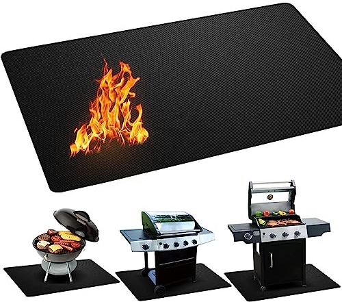 165 x 100 cm Feuerfeste Matte, Grillbodenschutzmatte Bodenschutz Kamin Grillmatte für Outdoor Grill, Terrasse, Deck und Garten