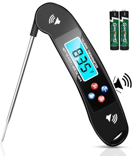 Awaiymi Thermometer Talking Instant Read-Instant Read Meat Thermometer Digital for Cooking-Great for Barbecue, Baking, Grilling, Cooking, All Food & Meat, Liquids