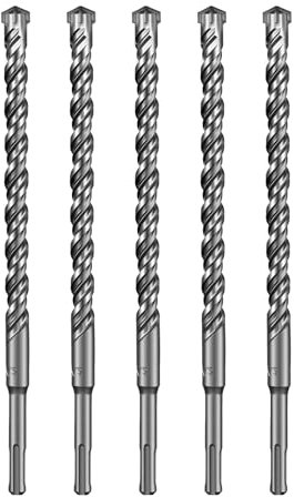 SALI SDS Plus Bohrer Set 16x260mm 5 tlg. Hammerbohrer Set Betonbohrer mit 4 Hartmetall Spitze & Präzises Schnelles Bohren in Beton Zubehör Bohrhammer Steinbohrer für Stahlbeton,Naturstein,Ziegelmauer