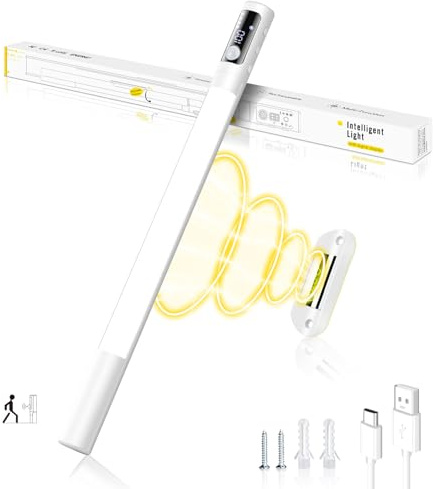 AdrreyuFny Luce LED Sottopensile Luce Armadio con Sensore di Movimento da Interno Lampada Ricaricabile Senza Fili Luci Cucina - Bianco