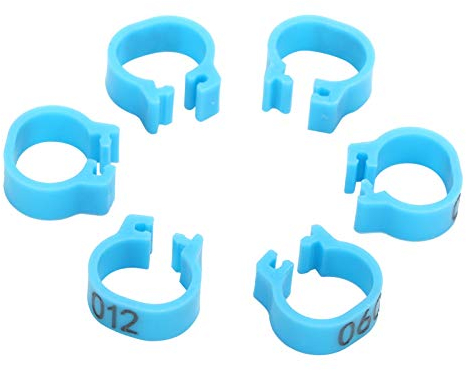 Gavigain Wachtel-Beinbänder, 100 nummerierte Vogel-Tags, Beinbänder, 8 mm, Geflügel, identifizieren Beinbänder für Zwergfinken, Tauben, Turteltauben, Coturnix-Wachteln, kleine Vögel (Blue)