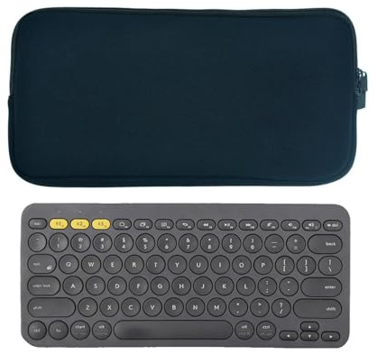 AMMKRO Étui de transport en néoprène avec fermeture éclair pour clavier Logitech K380/Logitech MX Keys Mini clavier Bluetooth sans fil