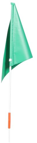 BCOATH Kinderfahrrad Sicherheitsflagge Glasfasermast Grün Robuste Fahrradfahne Wetterfest Fahnenmast für Kinderfahrräder und Outdoor