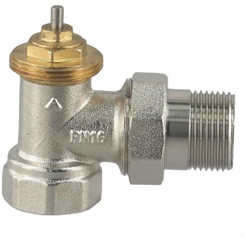 Válvula de control de temperatura de ángulo, Válvula de control de temperatura de latón, Sin cabeza termostática, Válvula termostática de ahorro de energía, M30x5mm (DN20)
