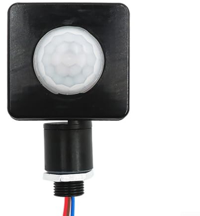 Interrupteur détecteur de mouvement pour éclairage extérieur LED, distance d'induction réglable, petite taille (noir)