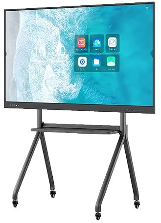 DRFGNF Mobile TV Cart with Wheels for 55-86 Inch LCD LED OLED Flat Curved Screen Outdoor TVs Shelf Floor Stand Holds Up to 210kg/462.9lbs with Tray