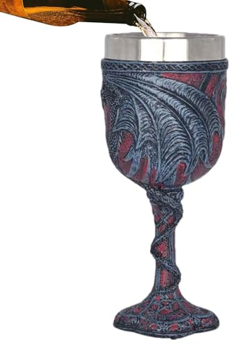 Valentin Dragons Wine Chalice - Gothic Fantasy Drinkware, Inoxydless Steel Intérieur | Calice Sur Le Thème Du Dragon, Verre À Vin D'Halloween Tasse De Vin À Boire Unique Pour Sa Petite Amie De Mariage