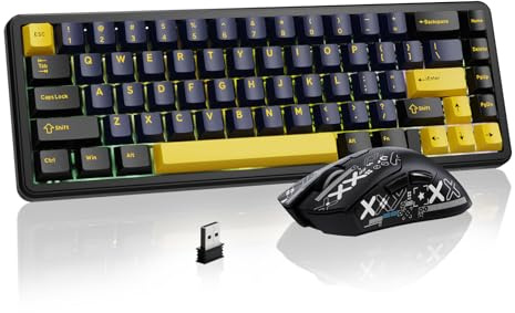 ATTACK SHARK Gaming-Tastatur & -Maus-Set, X65 HE Kabelgebundene Magnettastatur und R1 Kabellose 59g Superleichte Maus (8000Hz, RT 0,01mm, RGB, 65h Akku) - Sternenschwarz