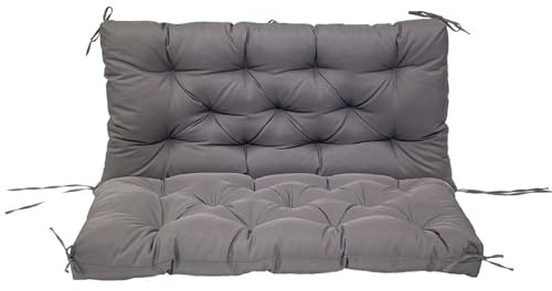 ZxrFxr Thick Garden Bench Cushion Waterproof: 2/3/4 Seater Replacement Cushions Swing Seats Patio Lounger Bench Swing Hammock with Backrest for Outdoor Furniture Garden (Dark gray, 100CM)