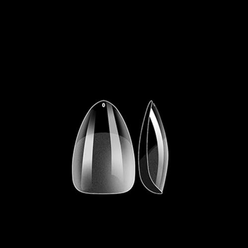 ASENTER Short Almond Nail Tips, 450Pcs Half Matte Soft Gel, Clear Full Cover Acrylic False Press on Nails for Gel Polish & Nail Extensions, Pre-shaped Fake Nails for Salon and Home DIY, 15 Sizes