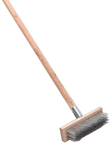 YWBL-WH Heavy Duty Rough Surface Floor Brush Stiff Stainless Steel Wire Floor Scrubber 20cm Deck Scrub Cleaning Tool