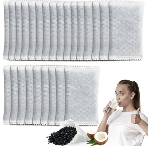 25 Pack Activated Charcoal Water Filters Coconut Shell Activated Carbon Filter Sachets Chemical-Free Odor Absorbing for Home Pure Water Remove Compound