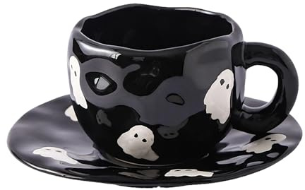 Genérico Taza De Halloween Para Café | Taza De Cerámica 320 Ml Para Hogar | Vajilla Irregular Para Bebidas Calientes | Para Té Leche Vino Comedor Oficina Estudio Hotel Restaurante Reuniones De Otoño