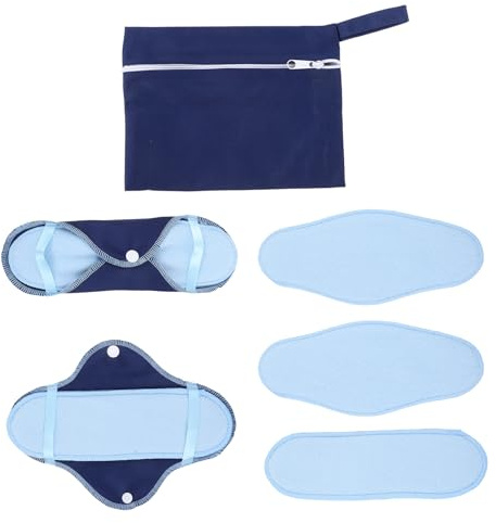 Assorbenti Lavabili Riutilizzabili, Set da 8 Pezzi in Pile | Tessuto Pul, Microfibra e Pile Polare, Antiperdita e Superassorbenti, Borsa Cerniera, Uso Quotidiano e Viaggio
