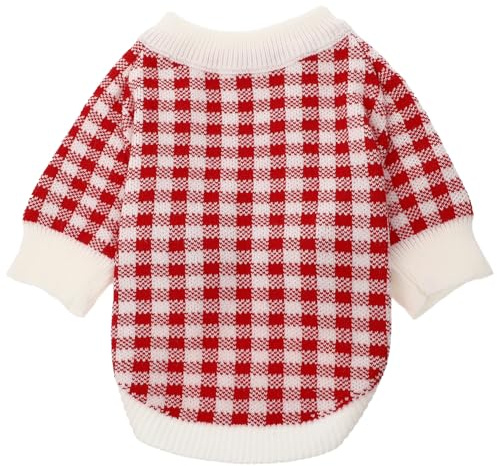 Gatuida Hundepullover Warm S Rot Haustier Pullover für Kleine Hunde Winterliches Hundekostüm mit Weichem Strick Gemütliche Hundebekleidung für Drinnen und Draußen