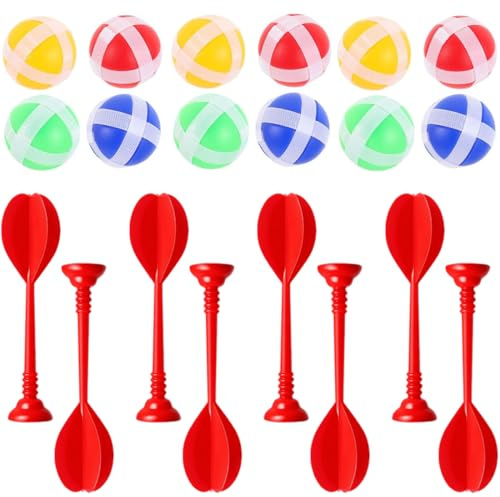 RVYEIOP Jeu de Fléchettes pour Enfants, avec 12 Balles Collantes 8 Fléchette pour Garçons et Filles de 3 à 12 Ans.