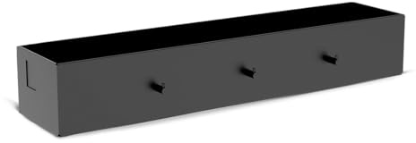 Cozze® Mensola Universale per Cucina da Esterno – Ripiano da appendere a Back Grid e Station Cozze, acciaio zincato, nero opaco, 60 x 13 x 10 cm, con 3 ganci