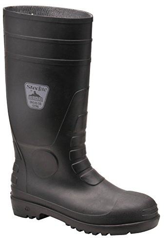 Portwest FW94 Stivale Wellington Stivali di sicurezza in gomma Impermeabile | Nero, 38, S4 EN ISO 20345, EN 13832-3, Tallone con Assorbimento Energia, Suola Resistente Ai Carburanti, Protezione Chimica
