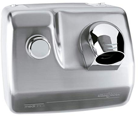ALL CARE 12009 Mediclinics SC0088HCS Haartrockner mit Druckknopf - Wandmontage - mit drehbarem Aufsatz - Edelstahl Optik