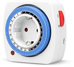 Garza 400603 Temporizador analógico mini, Color Blanco - Azul, Una Unidad