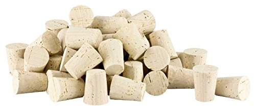 100 spitze Flaschenkorken 32x25/20 mm (Länge: 32 mm, Durchmesser: 20-25 mm, konisch). Naturkorken. Verschluss für Weinflaschen, Getränkeflaschen. Kork-Stopfen für Gefäße mit Durchm. 18-24 mm)