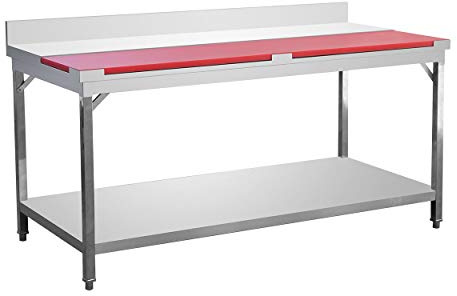 Edelstahltisch GS Multitrade Arbeitstisch 180 cm Küchentisch Edelstahl mit Aufkantung Zerlegetisch, Edelstahltisch:Zerlegetisch