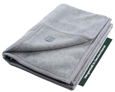 Ritter Decken Perulama Alpakadecke 150 x 220 cm - Silbergrau | Weiche Naturhaardecke aus 80% Baby-Alpaka & 20% Schurwolle, ideal als Kuscheldecke, Wohn- & Tagesdecke, Made in Germany